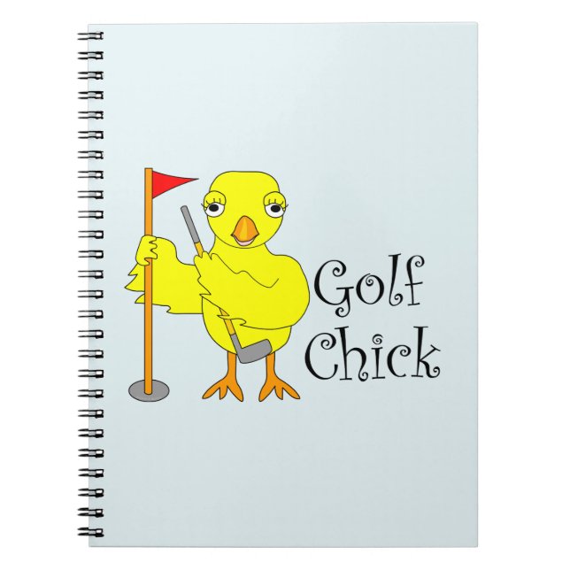 Golfing Chick Text Notebook (Front)