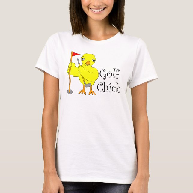 Golfing Chick Text T-Shirt (Front)
