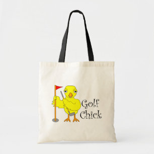 Golfing Chick Text Tote Bag