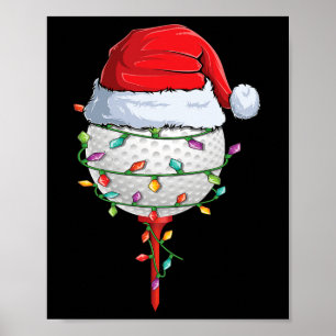 Golfing Christmas Pajama Fun Holiday Golf Ball San Poster