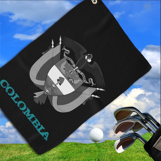 Golfing Colombia & Colombian coat of arms / flag Golf Towel (Creator Uploaded)