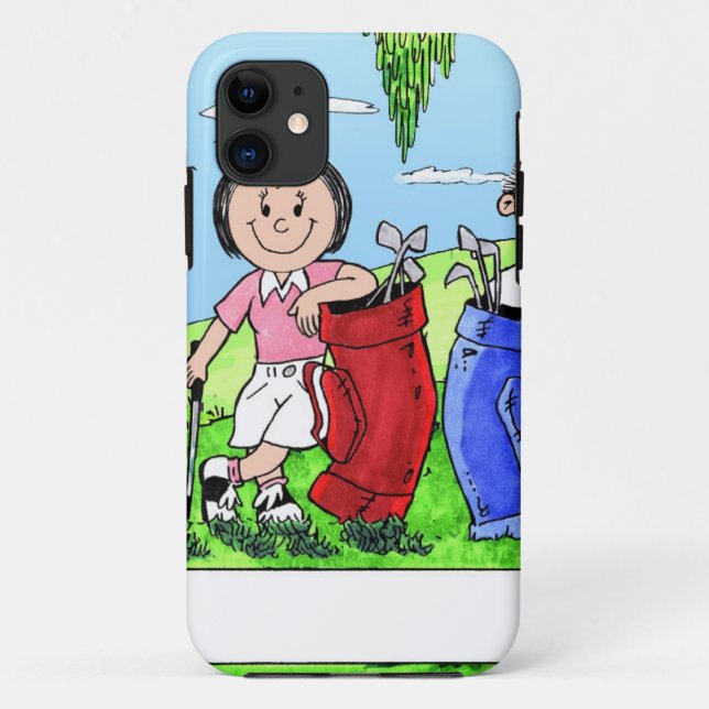 Golfing Couple - Personalised Cartoon Case-Mate iPhone Case (Back)