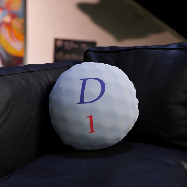 Golfing Dad Golf Ball Round Throw Pillow (Creator Uploaded)
