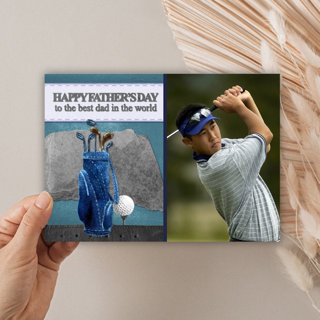 Golfing Dad | Golfer Photo Happy Father's Day Card (Creator Uploaded)