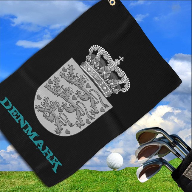 Golfing Denmark & Danish coat of arms / flag Golf Towel (Creator Uploaded)