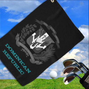 Golfing Dominican Republic coat of arms / flag Golf Towel