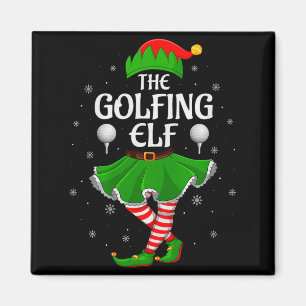 Golfing Elf Christmas Family Girls Women Elf Squad Magnet