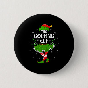 Golfing Elf Christmas Girls Women Elf Squad Xmas F 6 Cm Round Badge