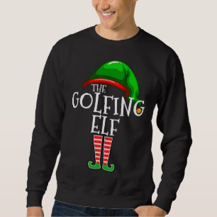 Golfing Elf Family Matching Christmas Gift Golf Da Sweatshirt