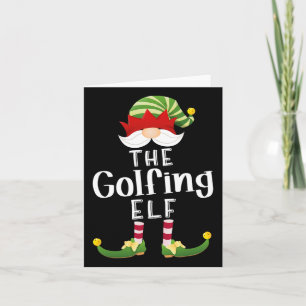 Golfing Elf Group Christmas Funny Pajama Party  Card