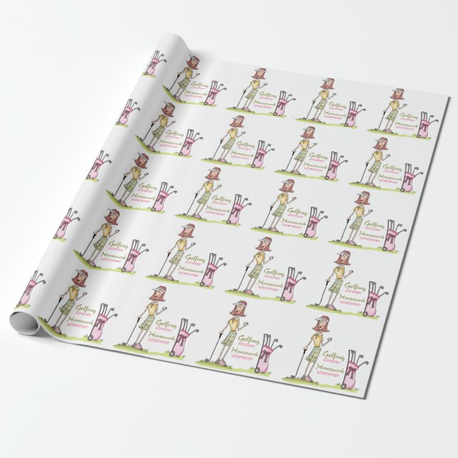 Golfing Forever Wrapping Paper (Unrolled)