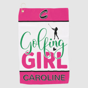 Golfing Girl Customised Golf Towel