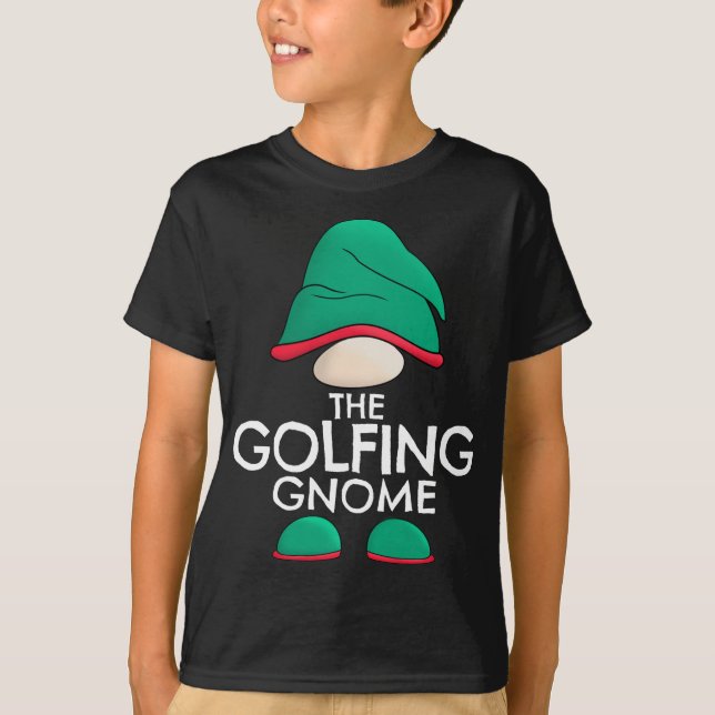Golfing Gnome Matching Family Christmas Pajama Out T-Shirt (Front)