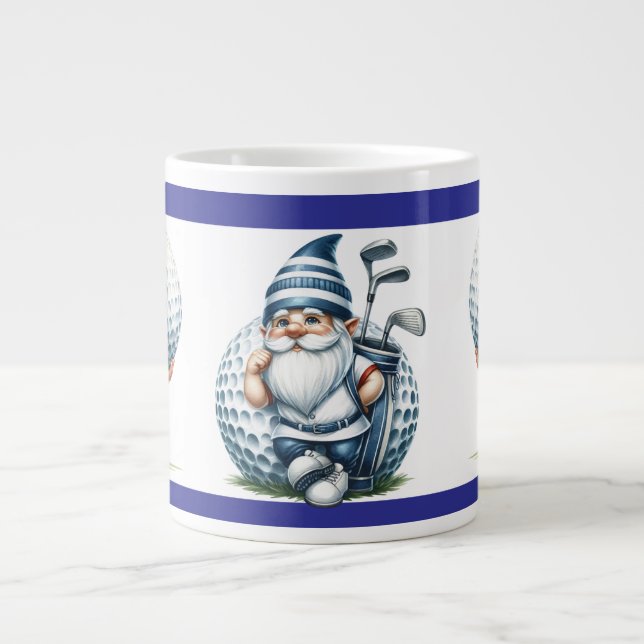 Golfing Gnomes Giant Coffee Mug (Front)