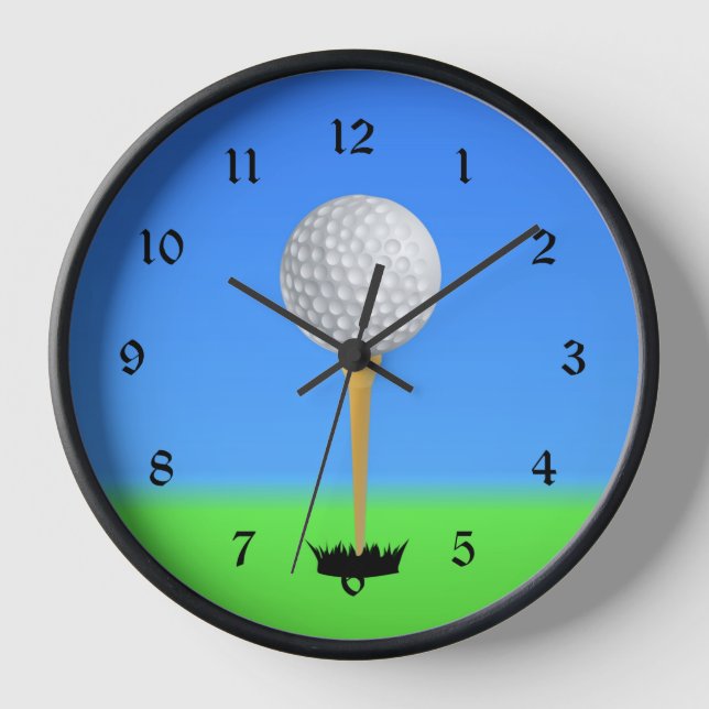 Golfing - Golf Ball on a Tee Clock (Front)