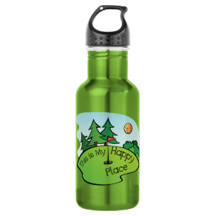 Golfing Golf Course Hole Happy Place 532 Ml Water Bottle