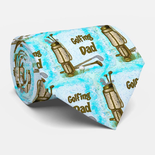 Golfing Golf Dad  tie (Rolled)