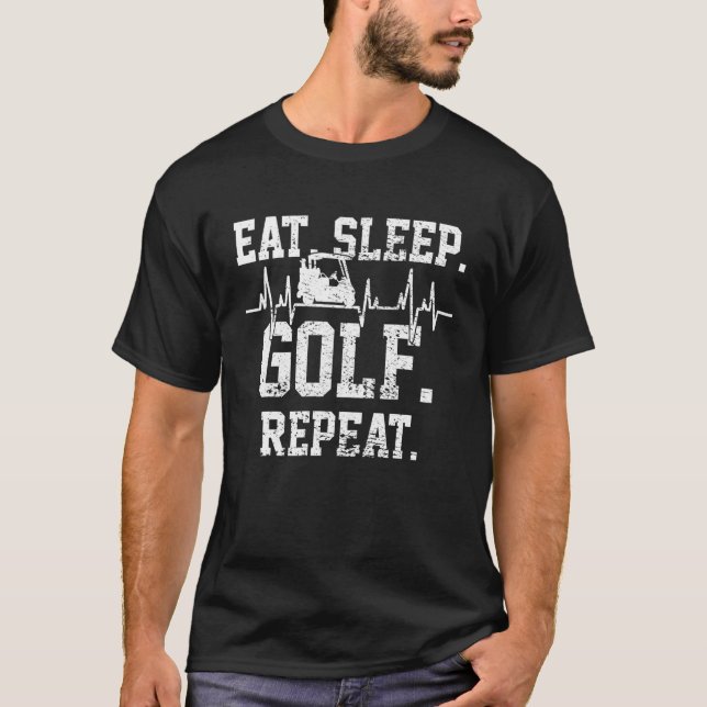 Golfing Golfer Heartbeat T-Shirt (Front)