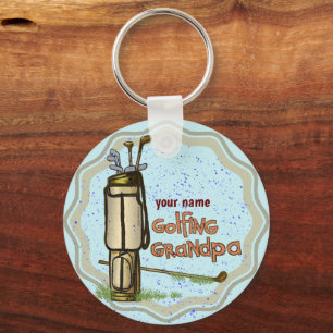 Golfing Grandpa keychain