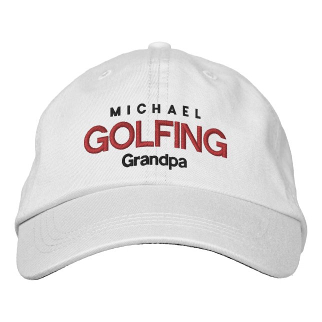 GOLFING GRANDPA Personalised Adjustable Hat V04 (Front)