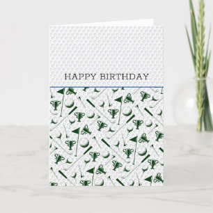 Golfing Happy Birthday Add Own Message Holiday Card