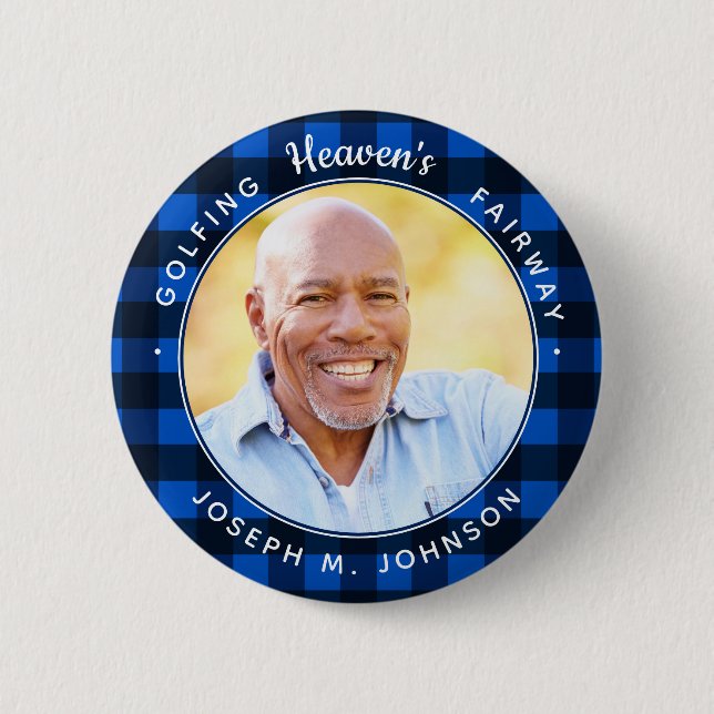 Golfing Heaven's Fairway Photo Golf Memorial 6 Cm Round Badge (Front)