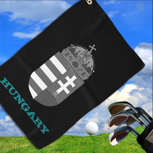 Golfing Hungary & Hungarian coat of arms / flag Golf Towel (Creator Uploaded)