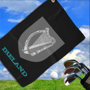Golfing Ireland & Irish coat of arms / flag Golf Towel