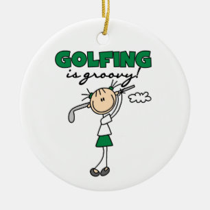 Golfing is Groovy Ceramic Tree Decoration