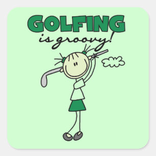 Golfing is Groovy Square Sticker