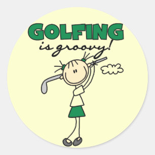 Golfing is Groovy Tshirts and Gifts Classic Round Sticker