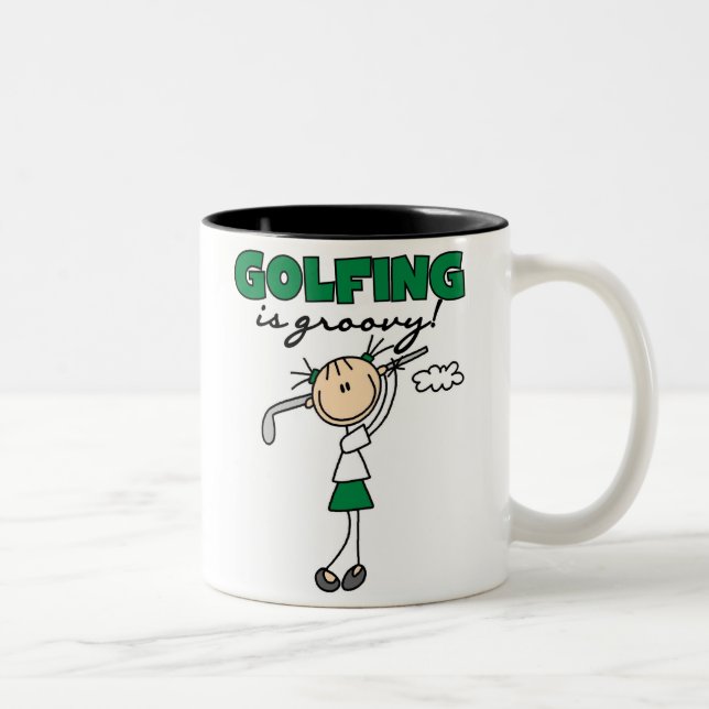 Golfing is Groovy Two-Tone Coffee Mug (Right)
