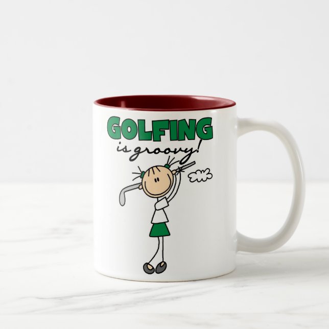 Golfing is Groovy Two-Tone Coffee Mug (Right)