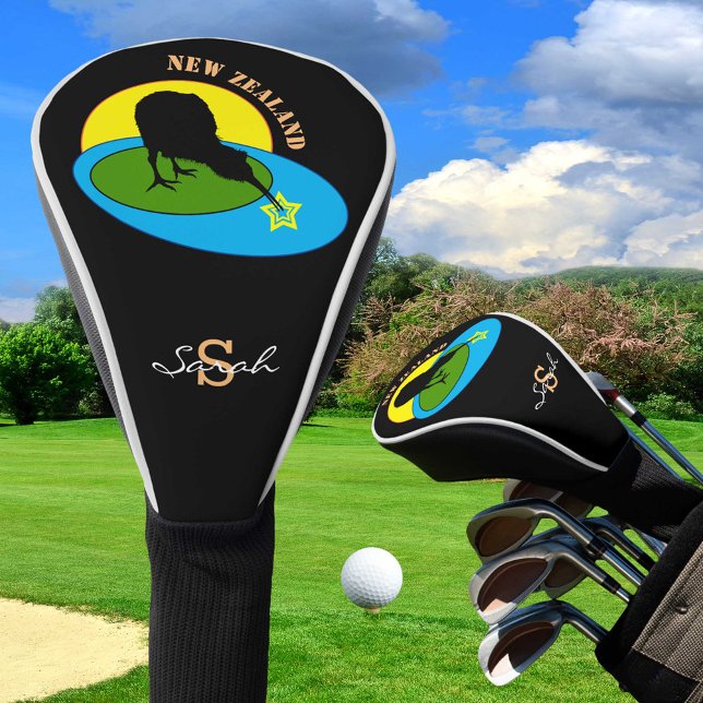 Golfing Kiwi Bird & New Zealand Sports Golf Head Cover (Creator Uploaded)