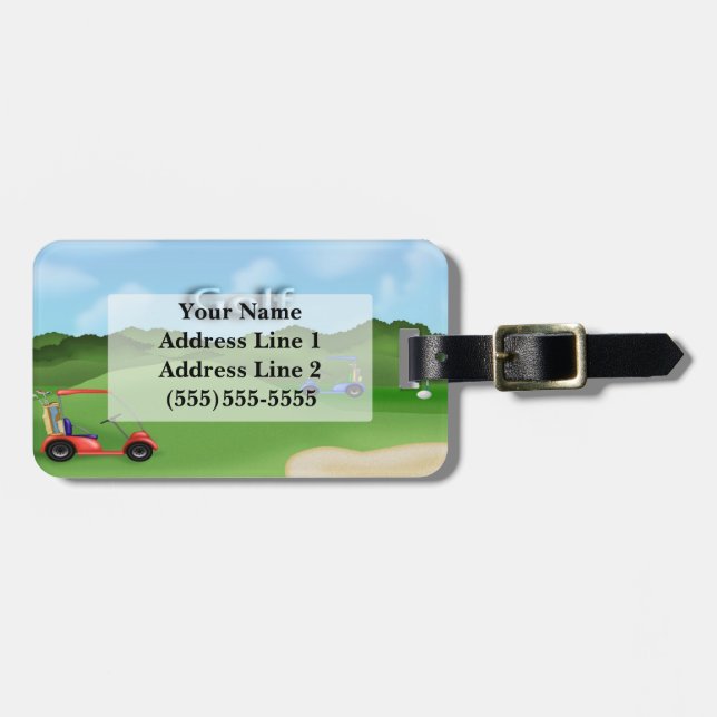 Golfing Luggage Tag (Front Horizontal)