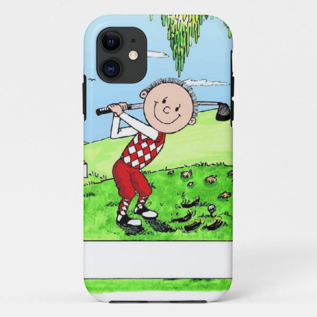 Golfing, Male- Personalised Friendly Folks Cartoon Case-Mate iPhone Case (Back)