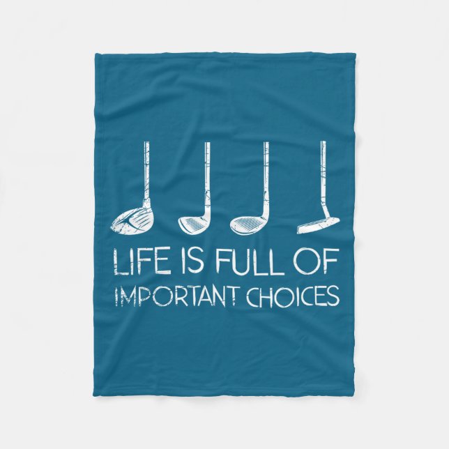Golfing Men Srts Funny Golfer Golf  Fleece Blanket (Front)