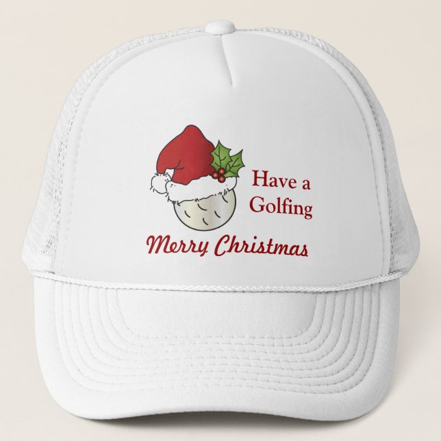 Golfing 🏌️‍♂️  Merry Christmas Trucker Hat (Front)