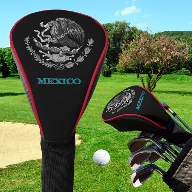 Golfing Mexico & Mexican Eagle coat of arms / flag Golf Head Cover (Creator Uploaded)