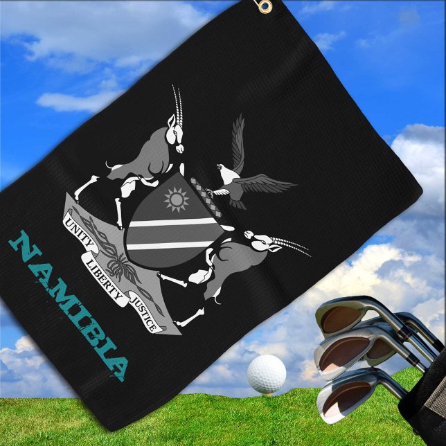 Golfing Namibia & Namibian coat of arms / flag Golf Towel (Creator Uploaded)