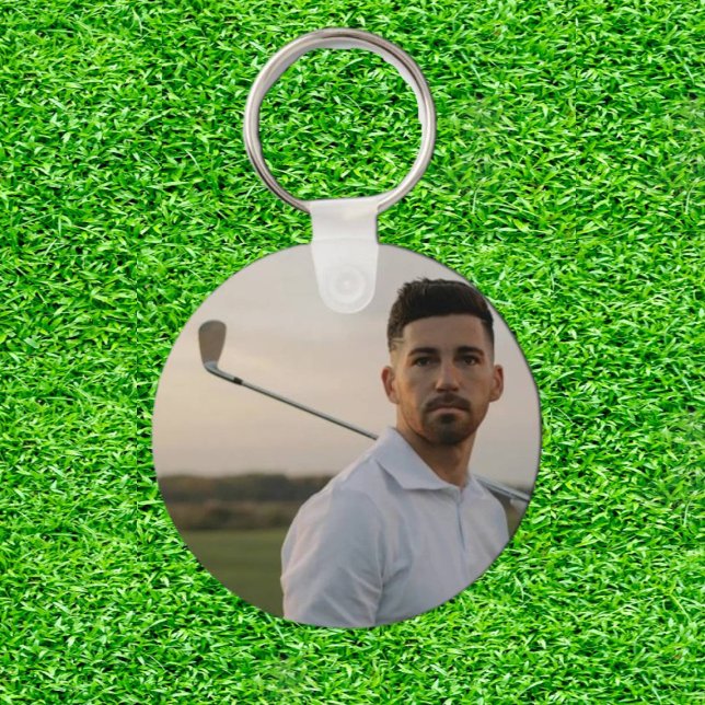 Golfing Photo Birthday Surprise for Dad Key Ring (Celebrate Dad's Day, One Swing at a Time!

—)