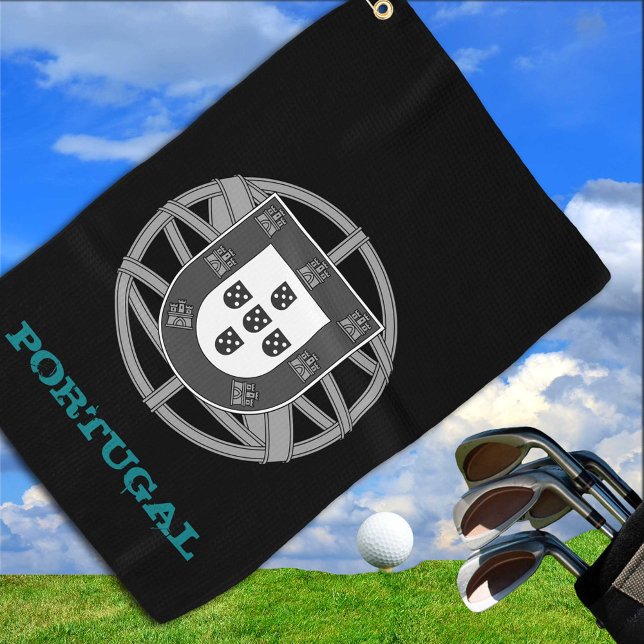 Golfing Portugal & Portuguese coat of arms / flag Golf Towel (Creator Uploaded)