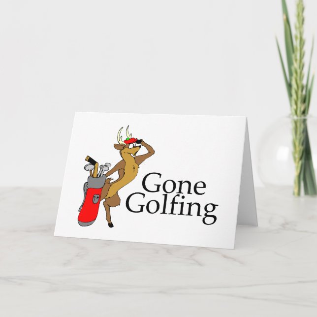 Golfing Reindeer Holiday Card (Front)