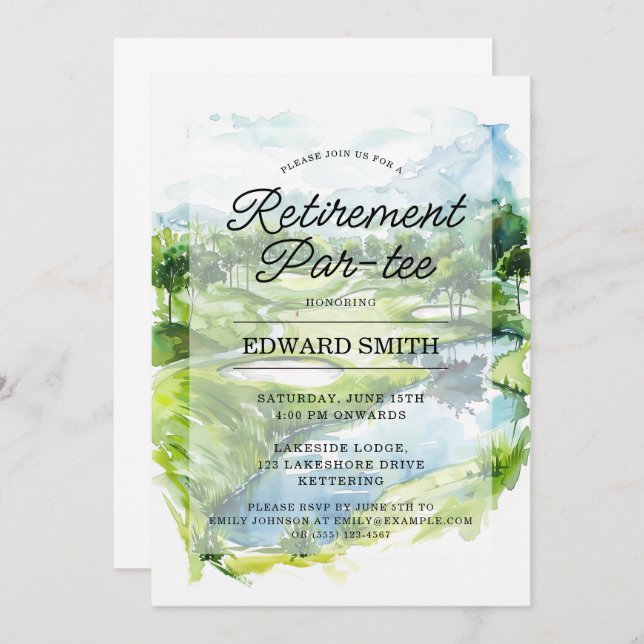 Golfing Retirement Party Invitation (Front/Back)
