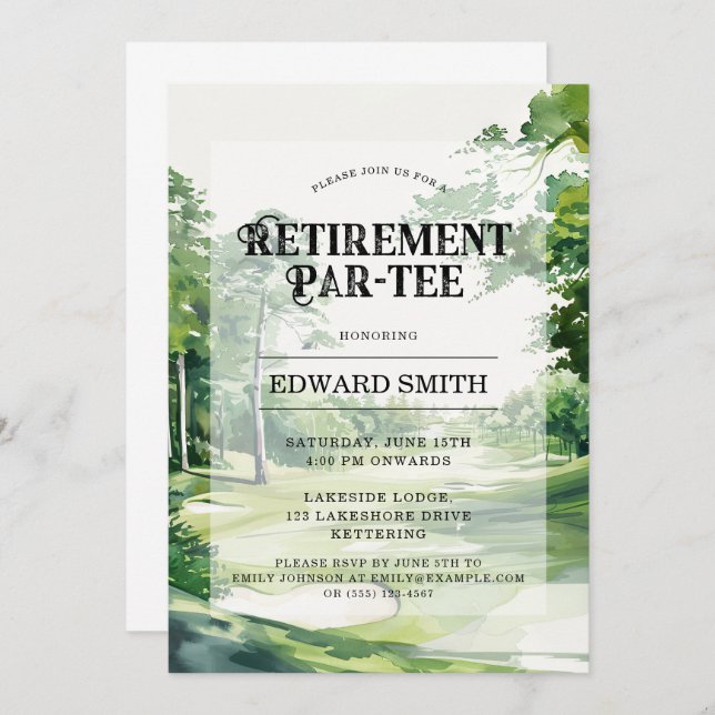 Golfing Retirement Party Invitation (Front/Back)