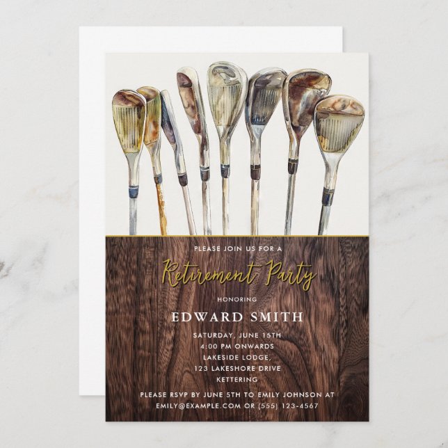 Golfing Retirement Party Invitation (Front/Back)