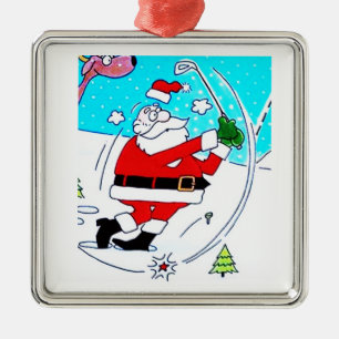 *GOLFING SANTA* CHRISTMAS ORNAMENT