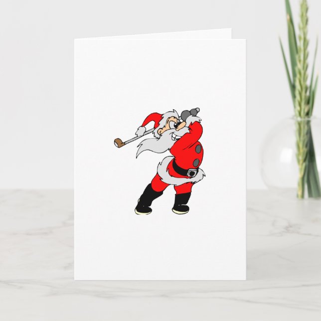 Golfing Santa Holiday Card (Front)