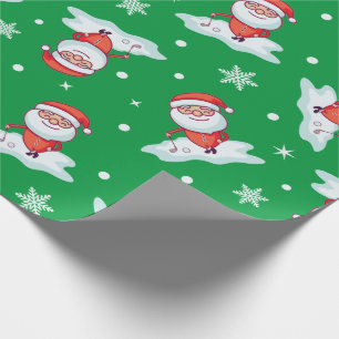 Golfing Santa Wrapping Paper
