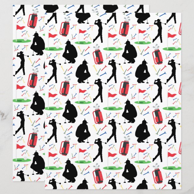 Golfing Scrapbook Paper (Front/Back)